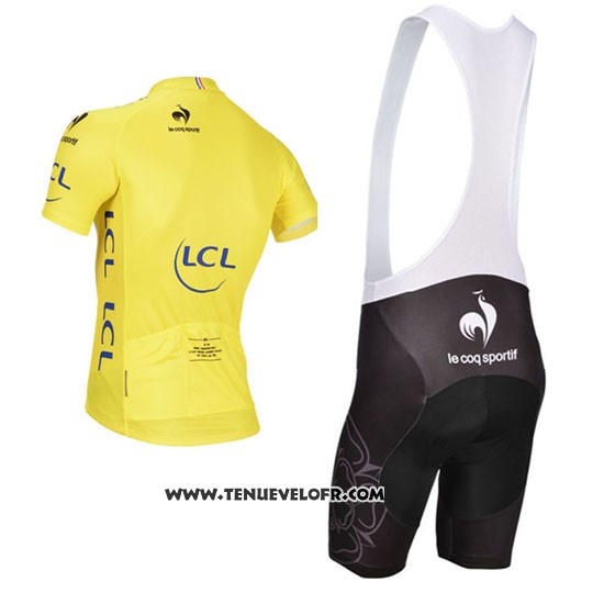 2014 Maillot Ciclismo Tour DE France Jaune Manches Courtes et Cuissard